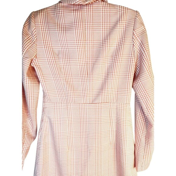 NWT Choosy 2 Pink Plaid Long Sleeve Blazer Dress Deep V Neckline - Picture 12 of 14